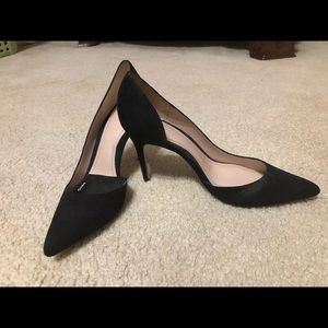 Black suede heels